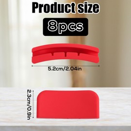 8pcs Air Fryer Mats for Ninja Crispi, Portable Quadruped Silicone Heat Mat Bottom Potholders Air Fryer Pad for Cooking System Holder, Accessories (Red)