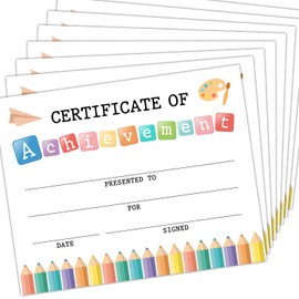 Color Pencil Award Certificates for Kids, 25 Certificate of Achievement Awards for Students, Preschool & Kindergarten Graduation, School Graduation Ceremony -06