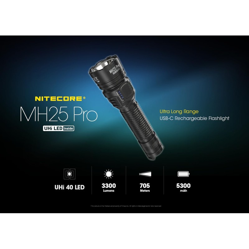 Nitecore MH25 Pro Long Throw Flashlight, 3300 Lumen High Lumen