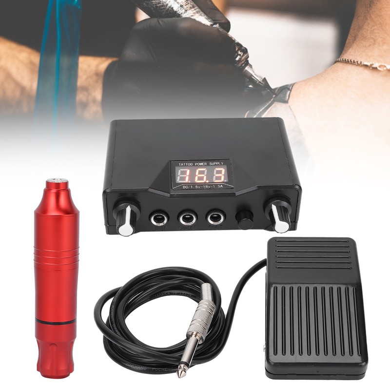 Professional Tattoo Machine Kit Tattoo Pen Foot Pedal Power Supply