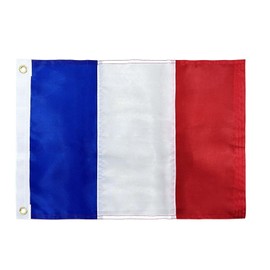 Bradford Bandera francesa de 12 x 18 pulgadas de doble cara, banderas francesas pequeñas de Francia, color vivo, bandera de Francia, para barco con 2 ojales de latón