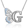 SCZKLAQ Butterfly Initial Necklaces for Women 925 Sterling Silver Initial