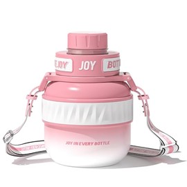 BOTTLE JOY Stainless-Steel Water Bottle: Kids Water Bottle, Leakproof Lid, Perfect Sip, Double Insulated, Eco-Friendly, Dishwasher Safe & Stylish Strap, Gifts for Kids (Magical Unicorn, 16 oz)