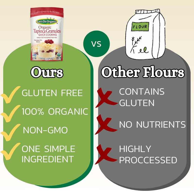 Let's Do Organic Tapioca Granules - Instant Tapioca, Tapioca Flour