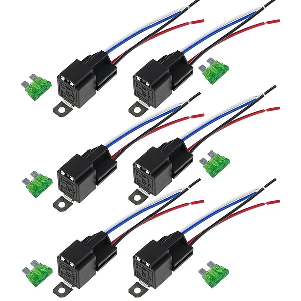 LEVANLIGHT 6Pcs 12V Fuse Relay 4 Foot Modified Headlight Motorcycle