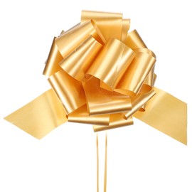 PATIKIL Big Bow 12 Inch, Shiny Giant Pull Bow Car Bow for Bike Decoration Wedding Birthday Present Wrapping New Houses Decor, Gold