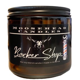 XL 16oz Barber Shop Candle | Dual Wooden Wicks | Lavender, Teak & Baby Powder Scent | Long-Lasting, Hand-Poured Candle.