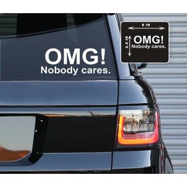 Printbeat Funny OMG! Nobody Cares Vinyl Sticker – Premium Waterproof Decal for Cars, Laptops & More (2.5x6 in.)