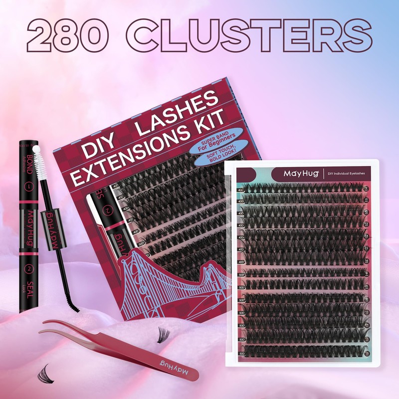 Mayhug Eyelash Extensions Set, 40 + 50D Lash Extension Set,