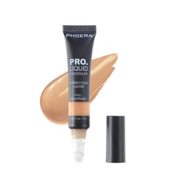 PHOERA Pro Liquid Concealer Corrector – Full Coverage Concealer Wand with Cushion-Tip Applicator for Dark Circles, Blemishes & Redness – Contour & Color Corrector (204 PURE BEIGE, One Size)