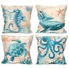 Philo Fun 4-Pack Nautical Pillow Covers 20x20 Inches - Sea