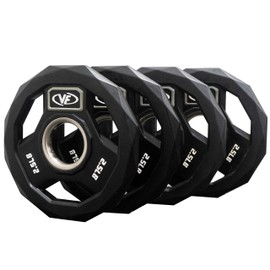Valor Fitness Rubber Grip Bumper Plate- Poly-Urethane Olympic Plate (Set of 4), 2.5 lbs. each