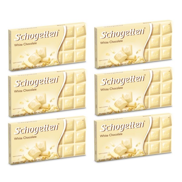 Schogetten German White Chocolate, 100g/3.5oz (Pack of 6)
