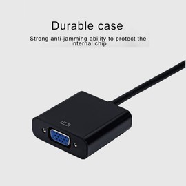 HDMI to VGA Adapter, Gold Plated HDMI to VGA Adapter Converter with Full HD 1080P, External Video Card Multi-Monitor Adapter for Desktop, Monitor, Projector – Black