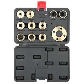 11Pcs/Set Router Template Guide Set - Brass Template Router Guides Kit with Lock Nut Adapter - with Storage Case - Router Accessory