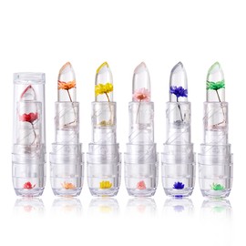 Holzsammlung 6pcs Flower Jelly Lipstick Set Nutritious Moisturizer Lip Balm Magic Temperature Color Change Lipstick Matte Long Lasting Lip Gloss#02