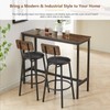 Tatub Bar Table and 2 Chairs Set, Industrial Style Bar