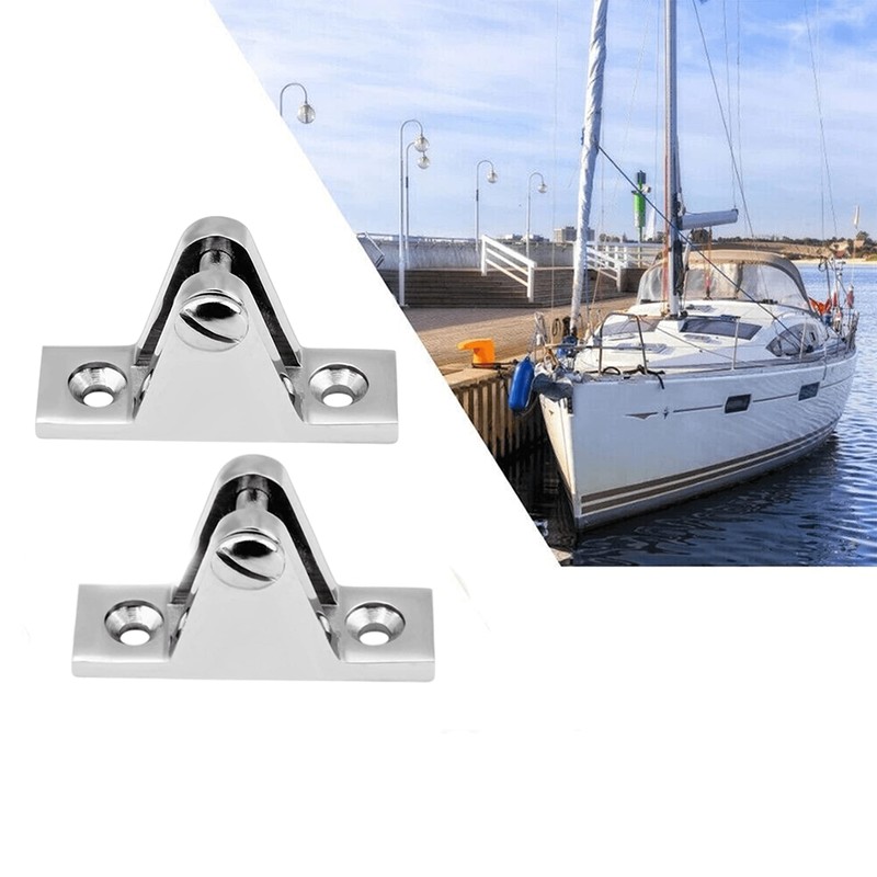 90°Stainless Steel 316 Deck Hinge Bimini Side Deck Mount Fitting