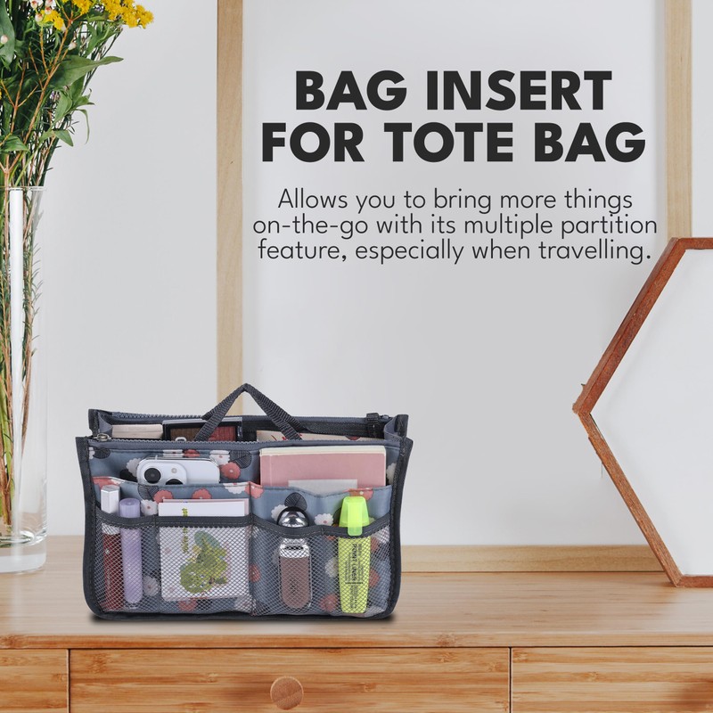 JJ PRIME - Multi Compartment Bag Handbag Insert | Expandable