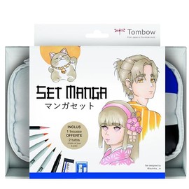 Tombow Manga Set Includes 9 Selected Products and Step-by-Step Guide by Artist Laura @laurinha__m.