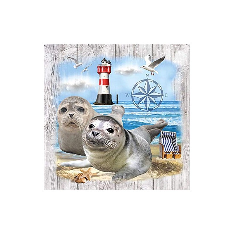 Ambiente Lunch Napkin 33 x 33 cm Seal Couple Design