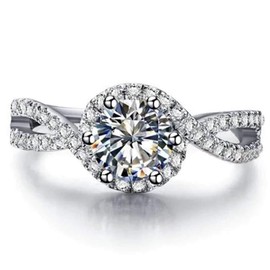 Jude Jewelers Platinum Plated 1.5 Carat Cubic Zircon Simulated Diamond Wedding Engagement Proposal Ring (Silver, 11)