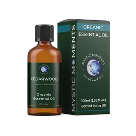 Mystic Moments | Organic Cedarwood Essential Oil 100ml - Pure & Natural Oil for Diffusers, Aromatherapy & Massage Blends Vegan GMO Free
