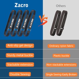 Zacro Bike Rack Straps, 4 PCS Adjustable Bike Wheel Strap with Upgraded Gel Grip & Stonger Metal Buckle, 24/31.5 Inches Anti-Slip Bicycle Tire Stabilizer Strap (Black)