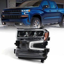 VLINCAR Headlight Assembly for Chevy Silverado 1500 2019 2020 2021 2022 Pickup Truck LT/LT Trail Boss/LTZ 1500 Full LED MODEL Replacement Head Light Lamp Left Driver Side 84621850 GM2502497