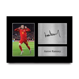 HWC Trading A4 Aaron Ramsey Wales Gifts Printed Signed Autograph Picture for Football Fans and Supporters