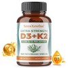 Natural Vitamin D3 K2 (MK-7) Organic Spirulina Supplement with 10 000 IU Potent Bone Health Immune System Emotional Support, Pack of 2, 120 Tablets / 천연 비타민 D3 K2 (MK-7) 유기농 스피루리나 보충제로 10 000 IU 강력한 효능으로 뼈 건강 면역 체계 정서 지원, 2개, 120정