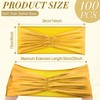 Hahafelt 100 pcs Chair Sashes Shiny Bow Spandex Bands for