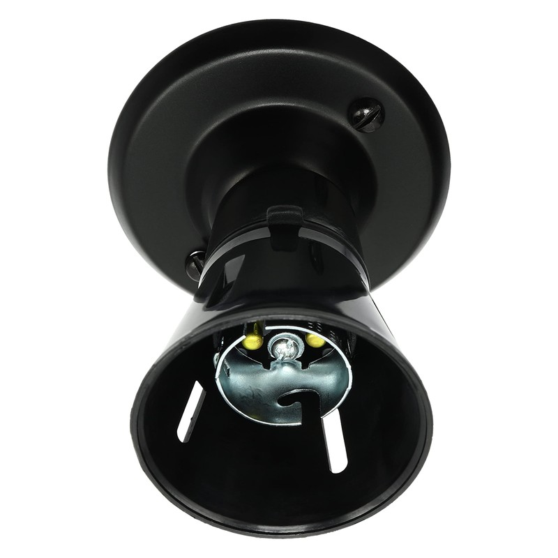 B22 Skirted Batten Bulb Holder in Black