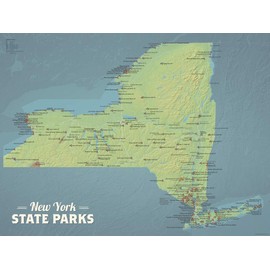 Best Maps Ever New York State Parks Map 18x24 Poster (Natural Earth)