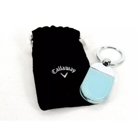 Callaway Amsterdam Key Tag, Chrome w/Leather Insert, 1" Split Ring, Sweda CG1181