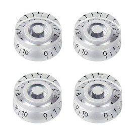 Banworks '60s Guitar Control Knobs 24-Spline Imperial Knobs 2 Tone and 2 Volume 6mm (15/64") Knobs Speed Knobs Top Hat for Gibson Les Paul SG Electric Guitars Pack of 4 JT/XN-08 Chrome