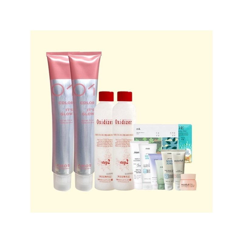 (New) Amos It's Glow Hair Dye 2 Packs (Oxidizer Included)