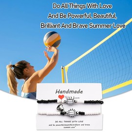 Matching Volleyball Gifts Bracelets for Team Friendship Gifts for Women Men Friends Christmas Birthday Gifts for Sister Brother Beaded Bracelet for Volleyball Lovers Gifts for Son Daughter