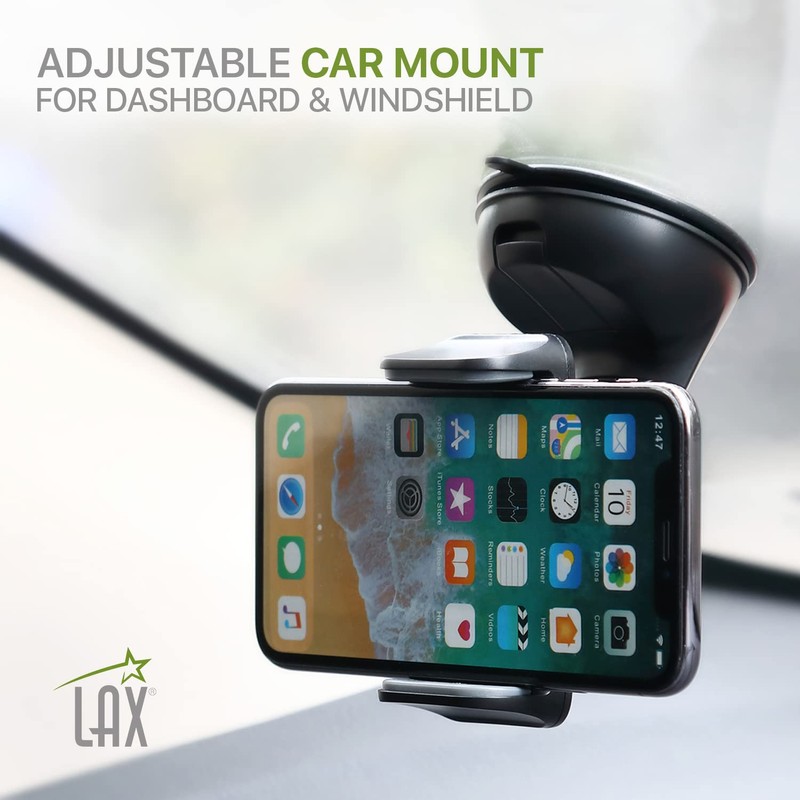 LAX Gadgets Premium Phone Car Mount - Strong Suction Cup