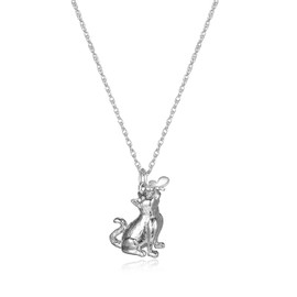 SCAMPER & CO Shih Tzu .925 Sterling Silver Rhodium Plated Charm Necklaces for Women - Meaningful Elegant Pendant Necklace Perfect for Dog Lovers, Hypoallergenic Easy Closure Lobster 18 in
