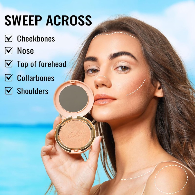 Oulac Bronzer Powder Face Makeup - Bronzing Powder, Cream Bronzer