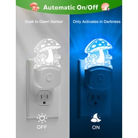 Mushroom Night Light [2 Pack], Plug in Lamp, 8 Color Changing LED Night Lights for Adults Kids Baby Children NightLight Wall Mushroom Decor Lamp for Bedroom Bathroom,Toilet,Stairs,Kitchen,Hallway