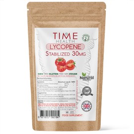 Lycopene – 30mg per Capsule – Stabilized, Microencapsulated Formula – Tomato Extract – Vegan – Zero Additives (60 Capsule Pouch)