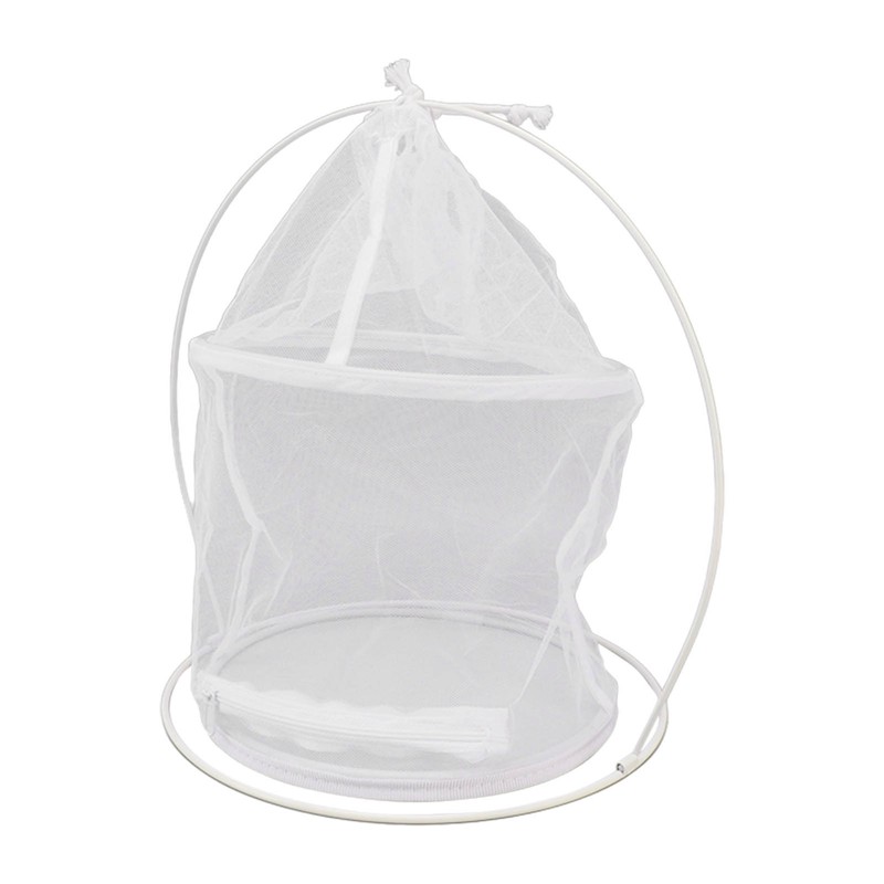 Cylindrical Iron Frame Hanging Cage Butterfly Habitat Cage Ornamental Outdoor