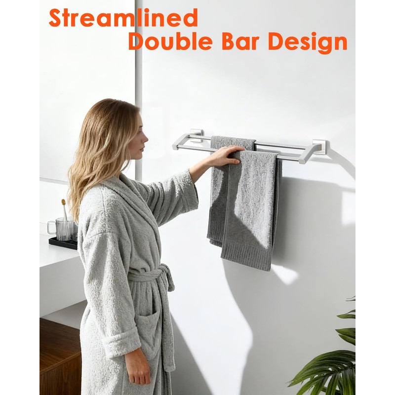 Alise Bath Double Towel Bars Towel Racks for Bathroom,Wall Mount