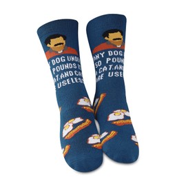 GJTIM Ron Swanson Inspired Any dog under 50 pounds Is A Cat And Cat Are Useless For TV Show Fans Socks (Dog Under 50 Pounds)