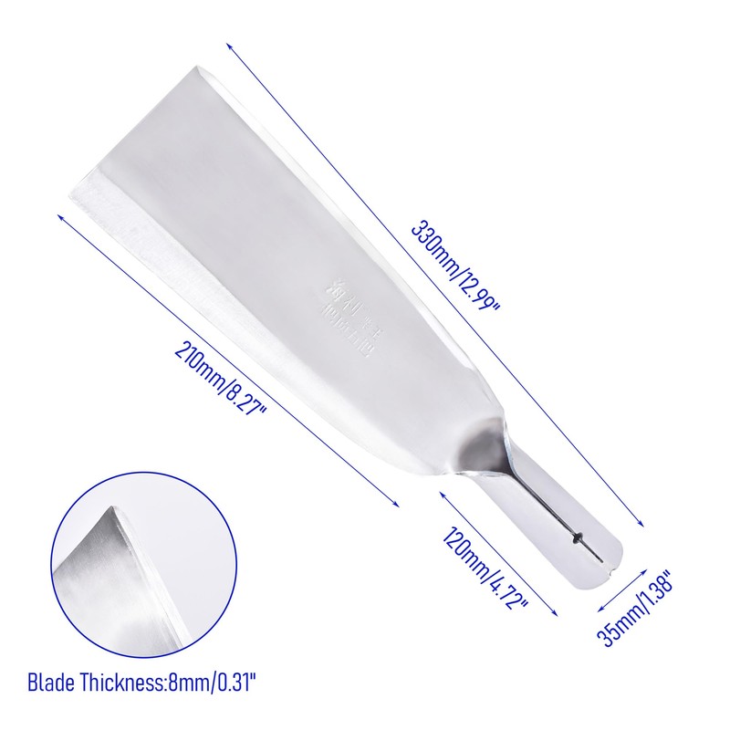 FOCMKEAS 1pce 330mm/12.99in Stainless Steel Billhook Brush Clearing Sickle for