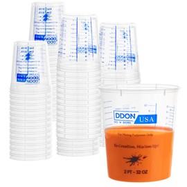 32 Oz Paint Mixing Cups - Pack of 100 Disposable Measuring Cups - Epoxy Mixing Cups Use for Painting, Resin Mixing Cups, Paint Cups for Painting, Epoxy, Art, Graduated Liquid Mixing Ratios on Side