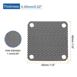 MECCANIXITY 20PCS PC Dust Filter, 40mmx40mm PVC Computer Case Cooler Dustproof Mesh Cover Fan Grills for Computer Chassis Speaker, Black