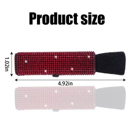 AUCELI Car Detailing Brush, Detail Brush Cleaning Tool for Air Vent Dashboard Engine, Rhinestones Plastic Handle Automotive Interior Leather Exterior Wheel Dust Cleaner, Car Accessories (Red)
